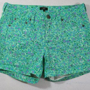J Crew women's shorts Sz 0 Green purple